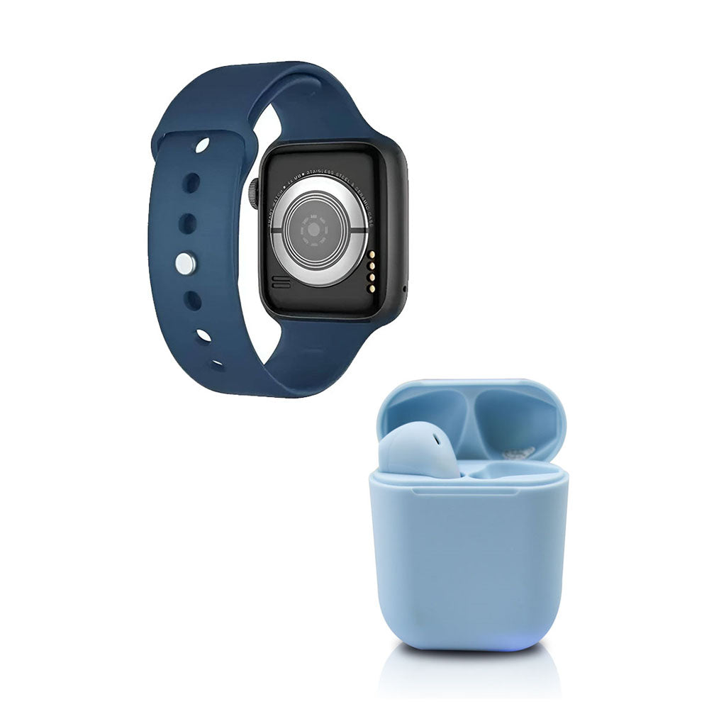Kit smartwatch y audífons twins negro
