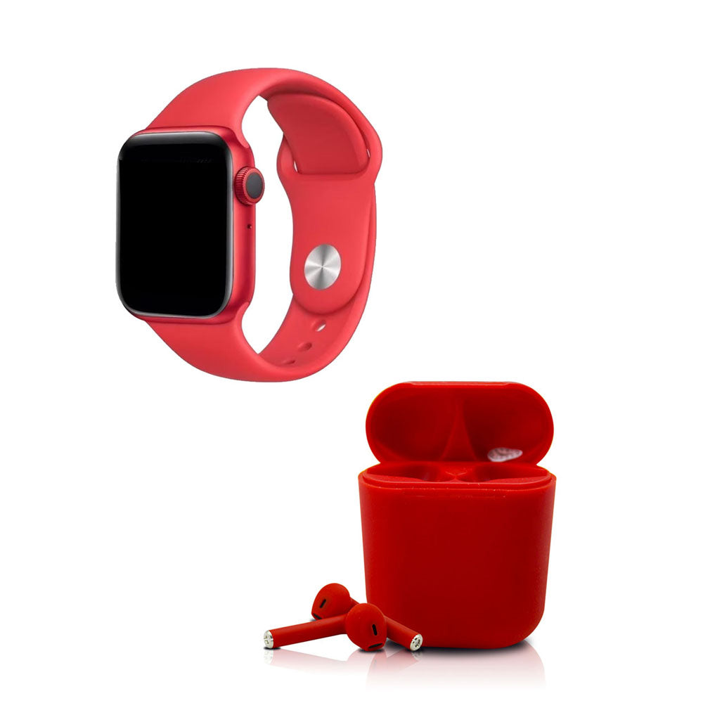 Kit smartwatch y audífons twins negro